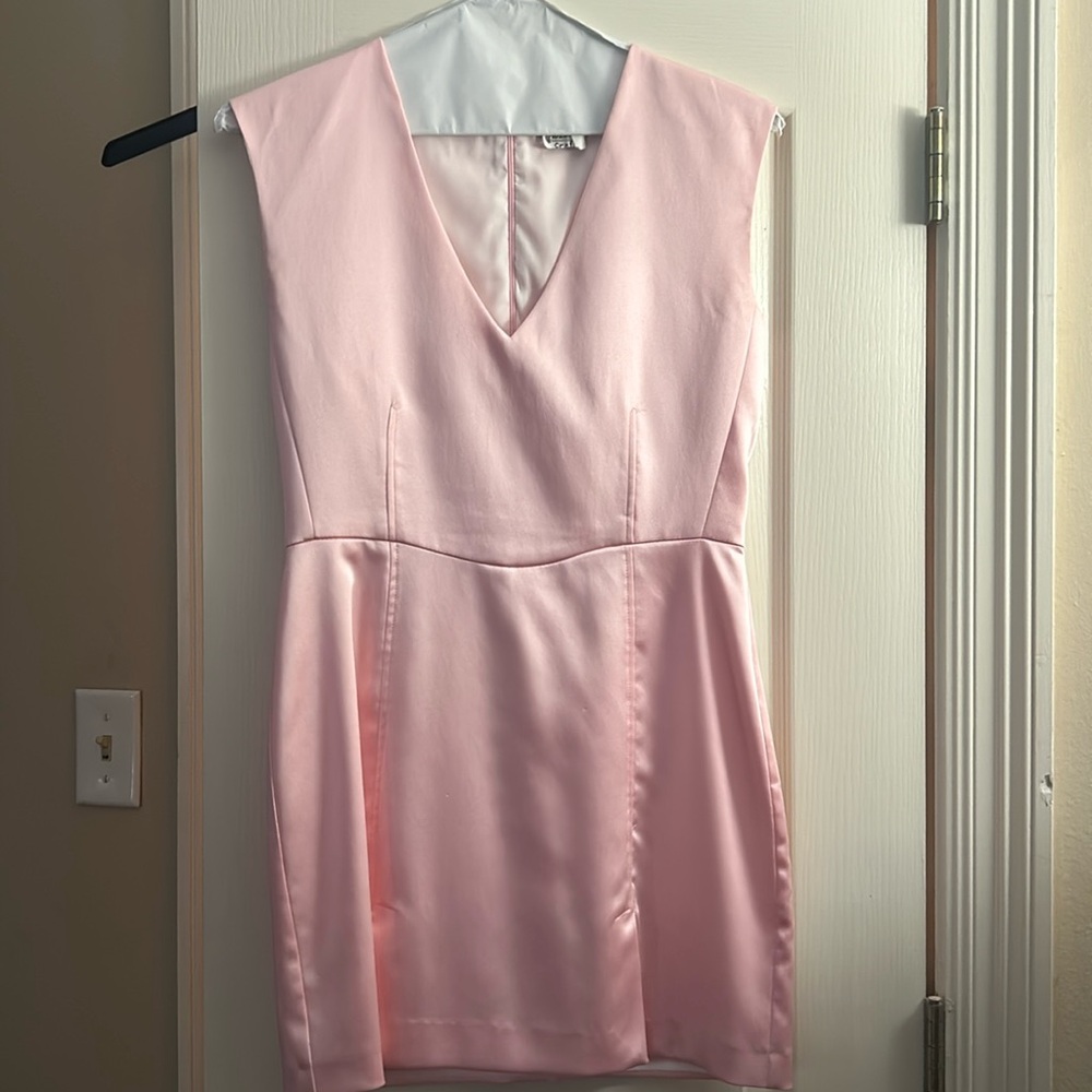 Zara satin light pink dress!